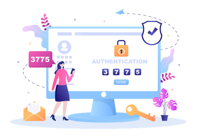 Two Steps Authentication Password  Illustration