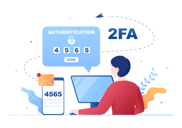 Two Steps Authentication Password  Illustration