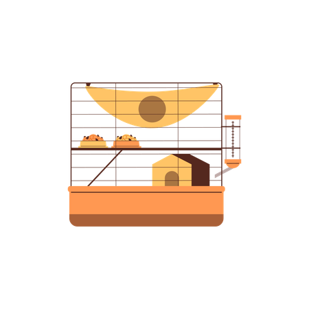 Two-story hamster cage house  Illustration