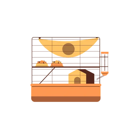 Two-story hamster cage house  Illustration