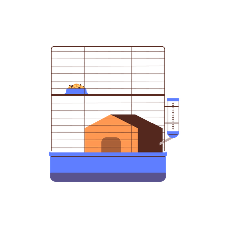 Two-story hamster cage house  Illustration