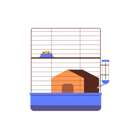 Two-story hamster cage house  Illustration