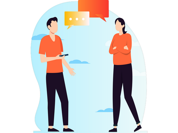 Two talkative person talking with each other  Illustration