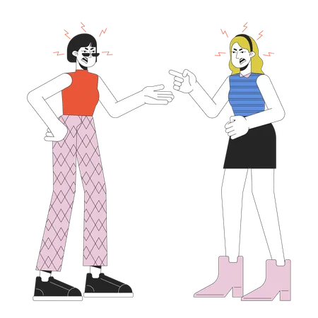 Two women confrontation  Illustration