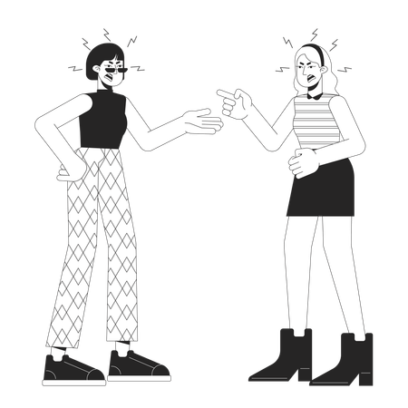 Two women confrontation  Illustration