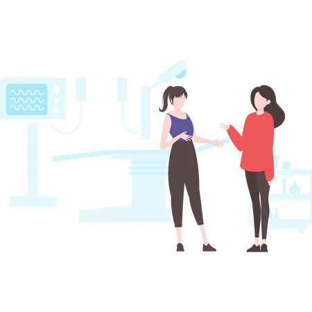 Two women discussing about skin treatment  Illustration