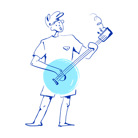 Typ spielt Gitarre  Illustration