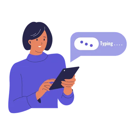 Typing Indicator in Online Chat Application  Illustration