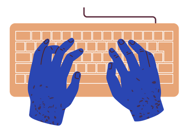 Typing on keyboard  Illustration