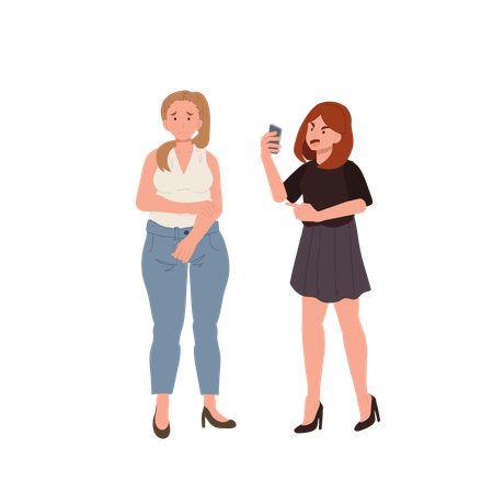 Plus-Size-Frauen sind Body-Shaming und Mobbing ausgesetzt  Illustration