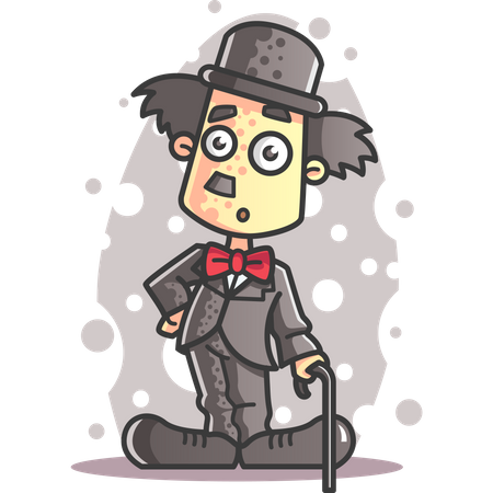 Überraschter Charlie Chaplin  Illustration