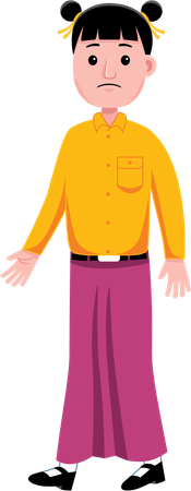 Überrascht, chinesische Frau Student  Illustration