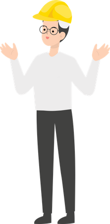 Überraschter Bauarbeiter  Illustration