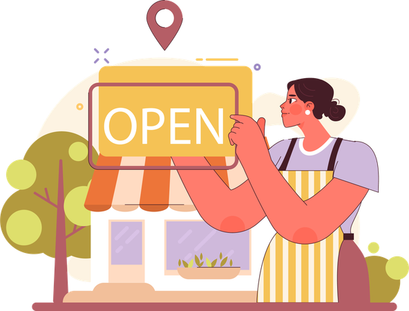 Ubicación de la tienda en línea  Ilustración