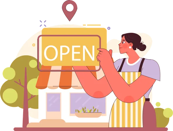 Ubicación de la tienda en línea  Ilustración