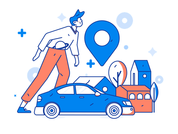 Ubicación del taxi  Ilustración