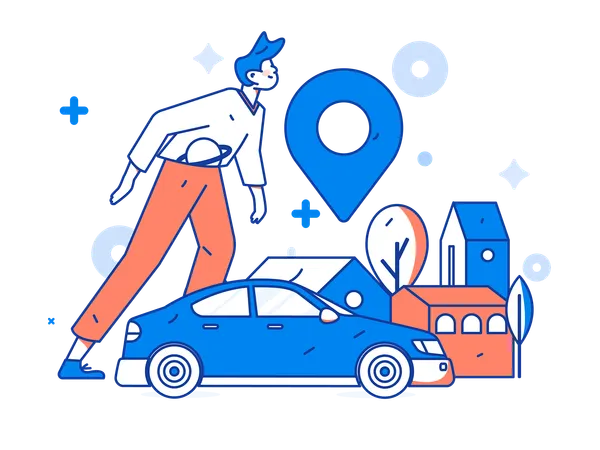 Ubicación del taxi  Ilustración