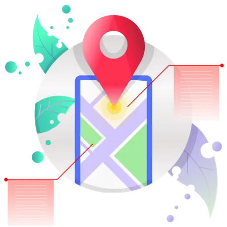 Mapa Ilustracion Navegacion Informacion Ilustración