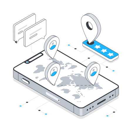 Ubicación del mapa móvil  Ilustración