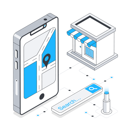 Ubicación móvil de la tienda.  Illustration