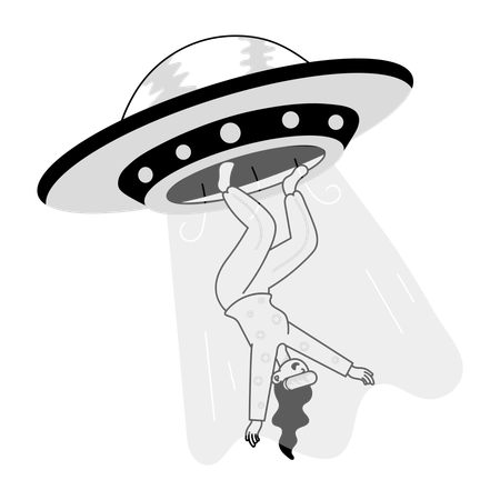 UFO Abduction done by girl  Illustration