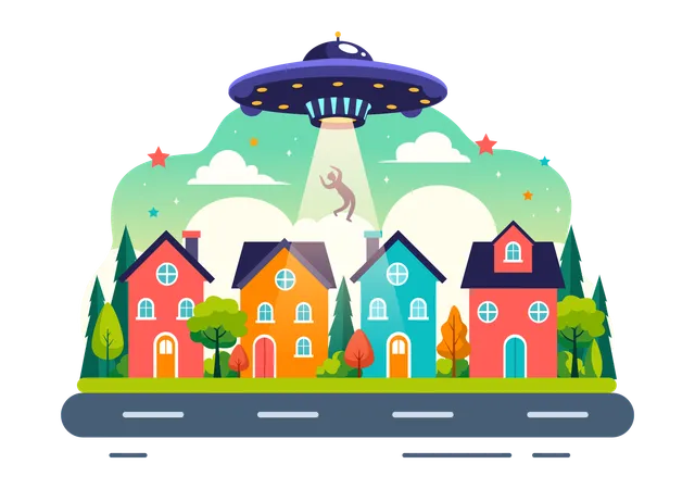 UFO Flying  Illustration