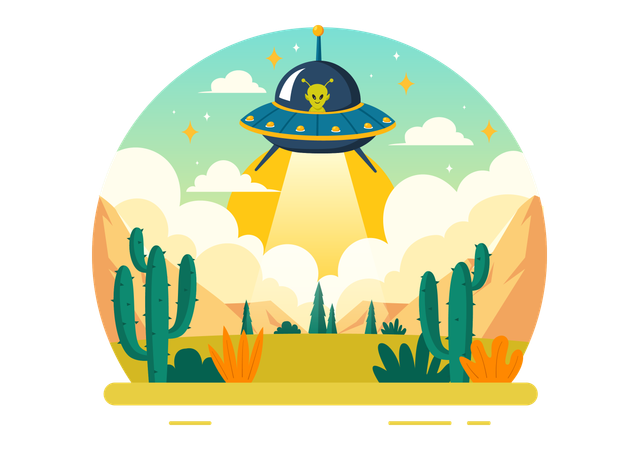 UFO Flying  Illustration