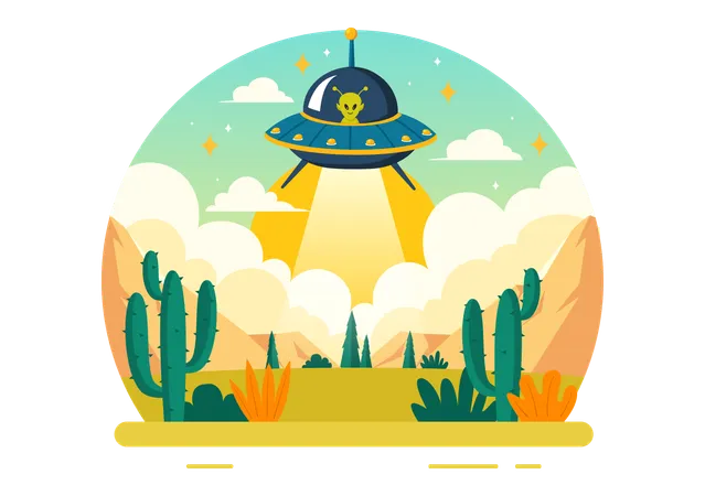 UFO Flying  Illustration