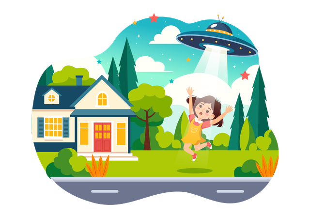 UFO Flying  Illustration