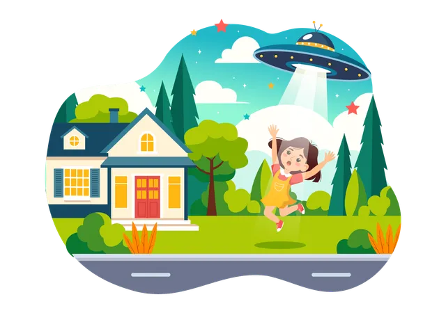 UFO Flying  Illustration