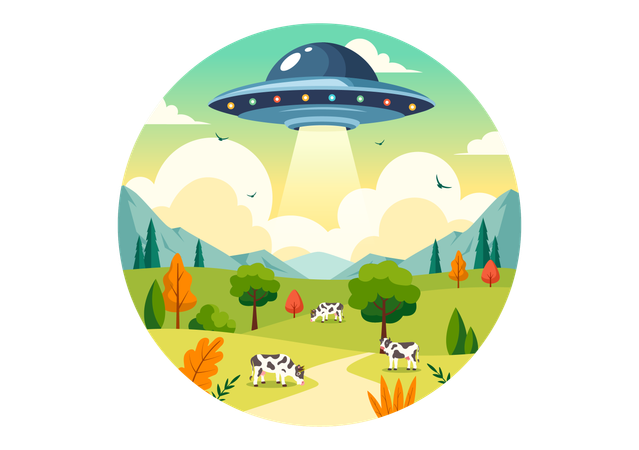 UFO Flying  Illustration