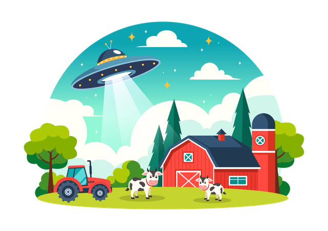 UFO Flying  Illustration