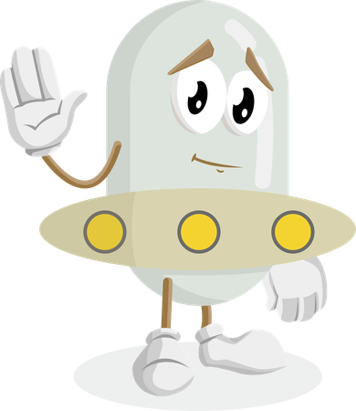 Ufo Logo mascot goodbye pose  Illustration