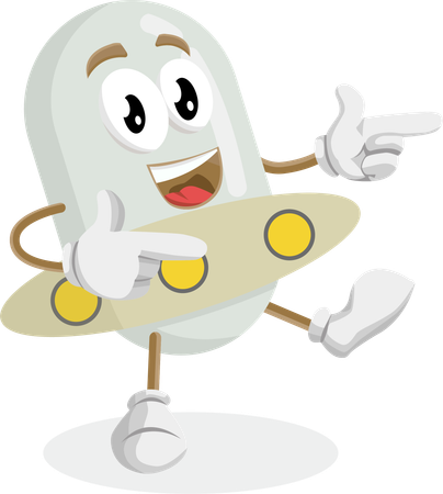 Ufo Logo Mascot Hi pose  Illustration
