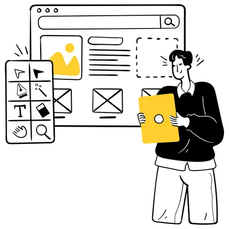 会議で議論されたUIコンポーネントの設計  イラスト