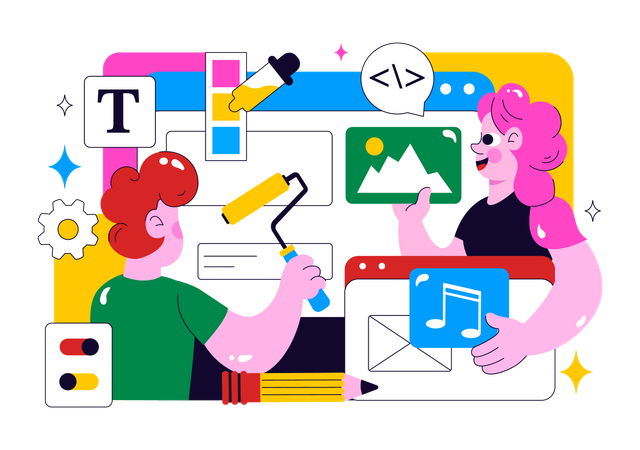 Ui Ux Design  created by manager  Illustration