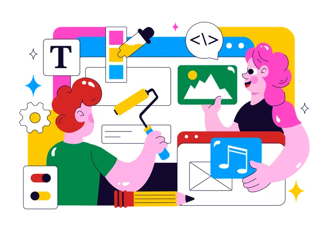 Ui Ux Design  created by manager  Illustration