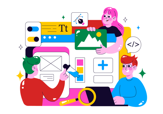 Ui Ux Design  of software  Illustration