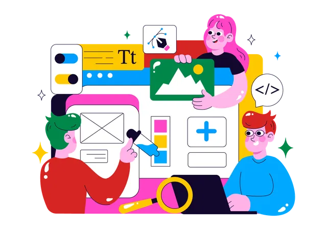 Ui Ux Design  of software  Illustration