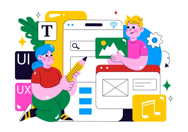 Ui Ux Design prepared by graphic designer  Illustration