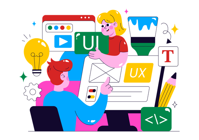 Ui Ux Design  shown in presentation  Illustration