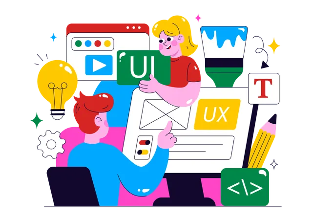 Ui Ux Design  shown in presentation  Illustration
