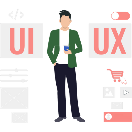 Designer de UI UX  Ilustração