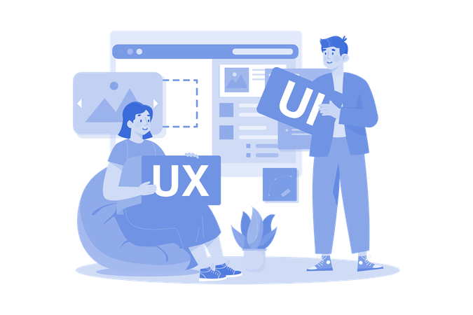 UI UX Designers team working together  Illustration