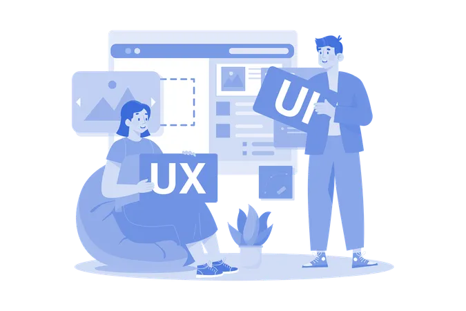 UI UX Designers team working together  Illustration