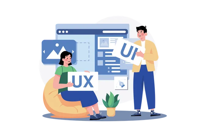 UI UX Designers team working together  Illustration