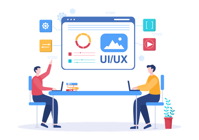 UI-UX designers working on a project Illustration