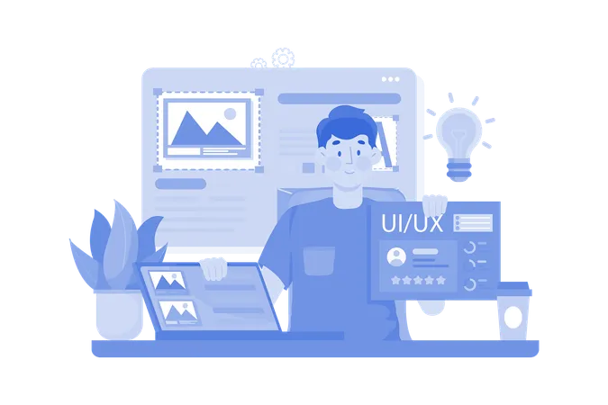 Designer Build User Experience Roadmap With The Interface Illustration