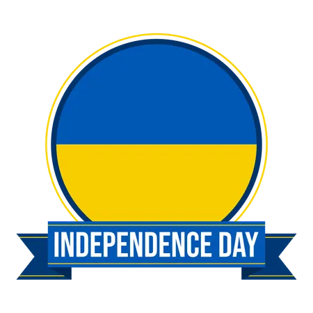 Ukraine Independence Day Badge Illustration