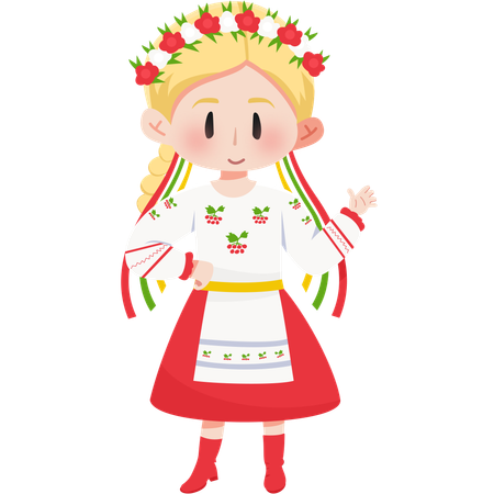 Ukraine Vyshyvanka girl  Illustration